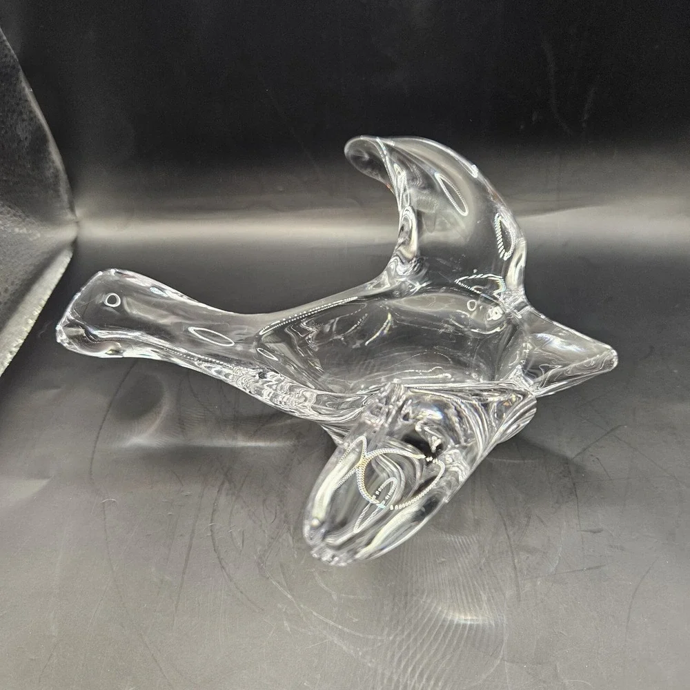 Vtg 1980's Princess House Lead Crystal Dove‎ Bird Voltive Candle Holder
